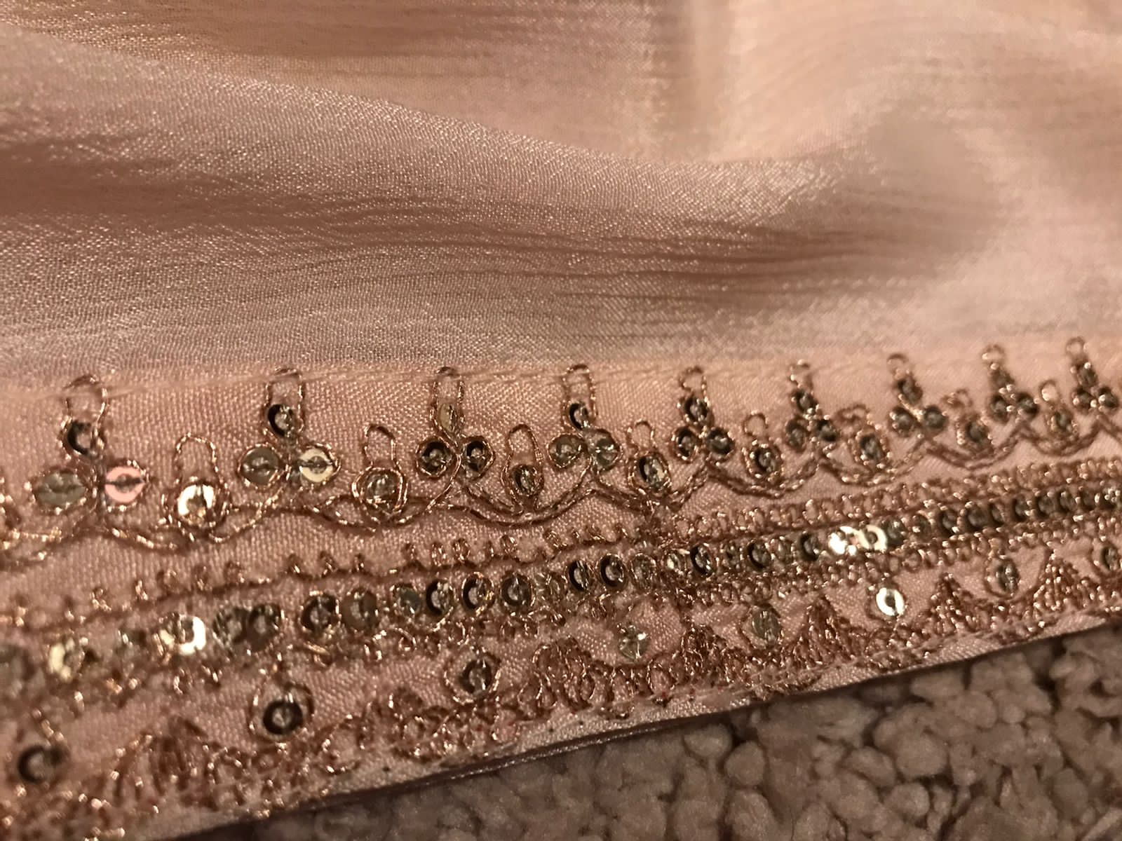 Sabyasachi Inspired Off White Pure Chinnon Silk Saree