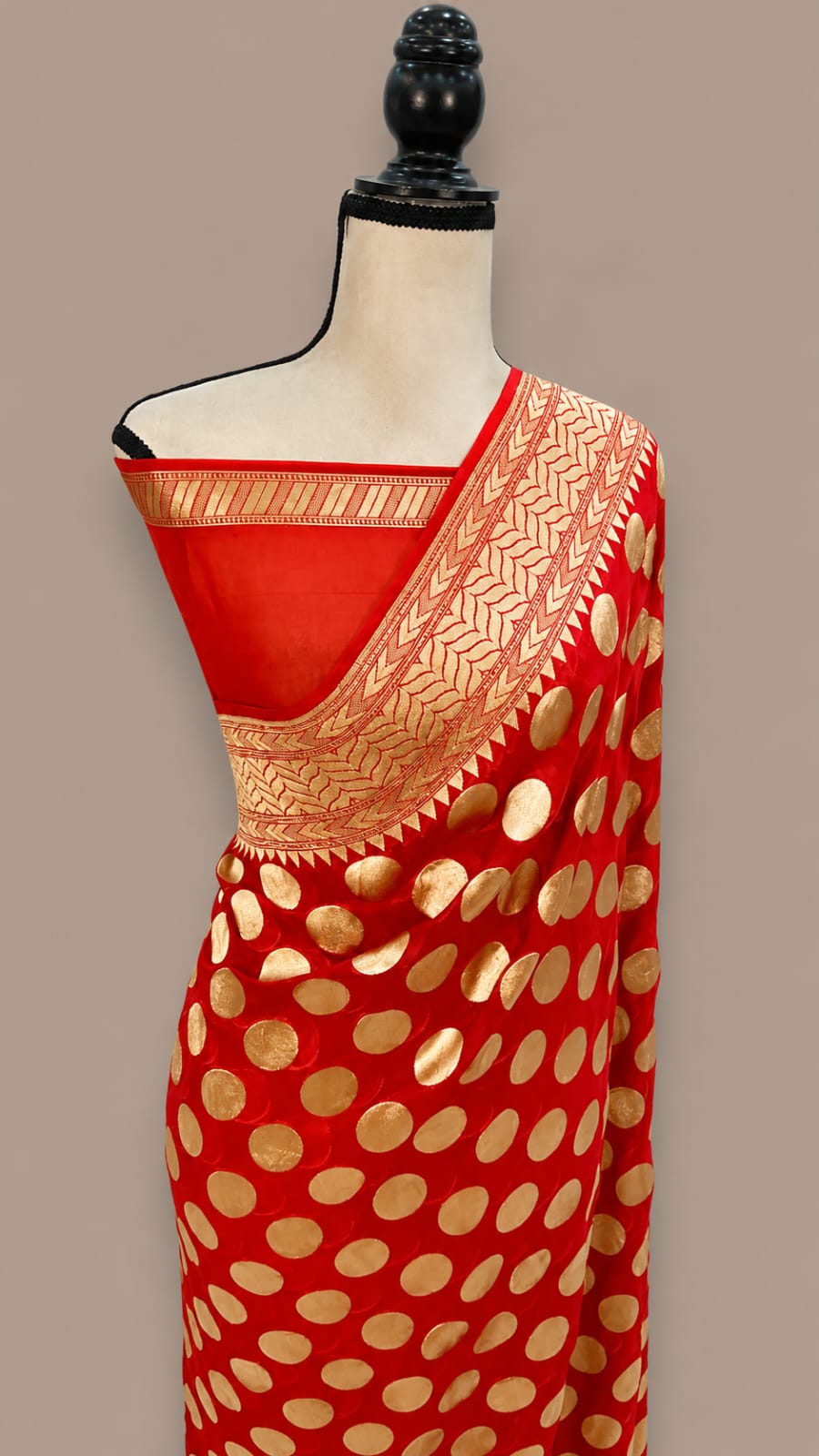 Premium Banarasi Semi Georgette Silk Saree – Elegant Water Zari Weaving