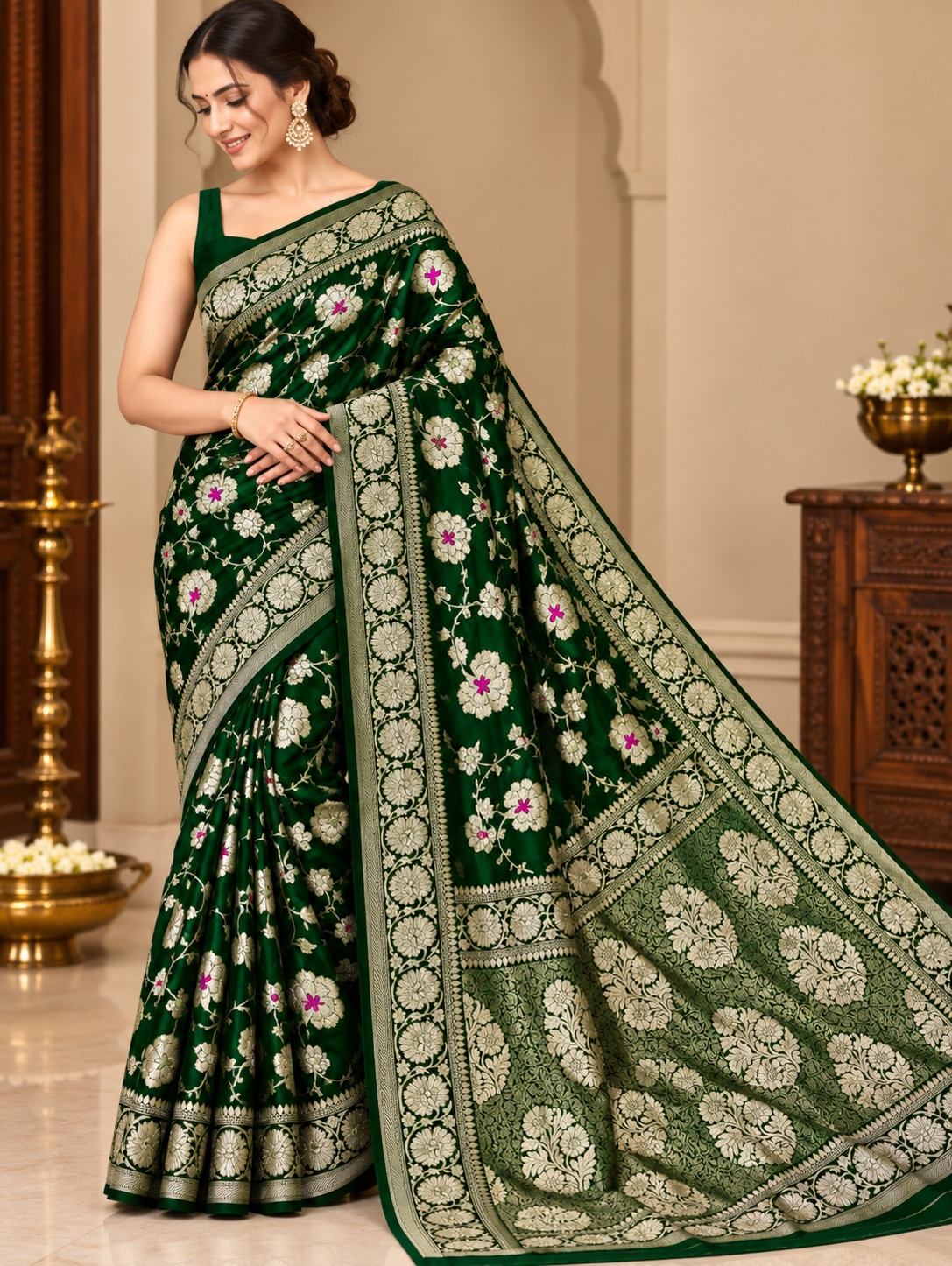 Banarasi Meendar Woven Semi Georgette Silk Saree – Timeless Elegance