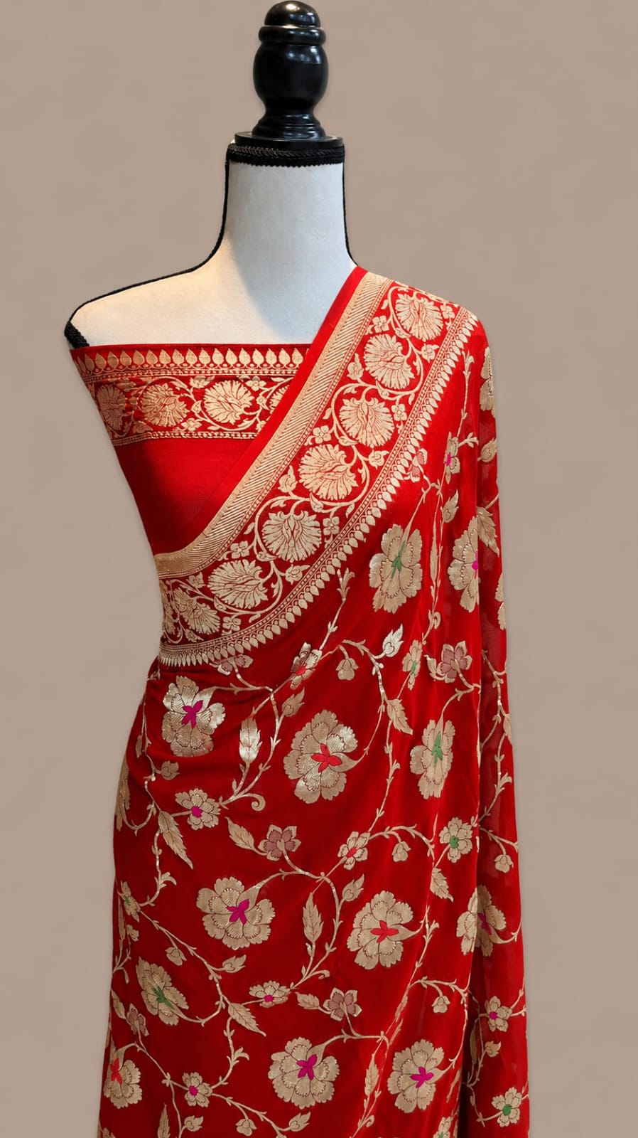 Banarasi Meendar Woven Semi Georgette Silk Saree – Timeless Elegance