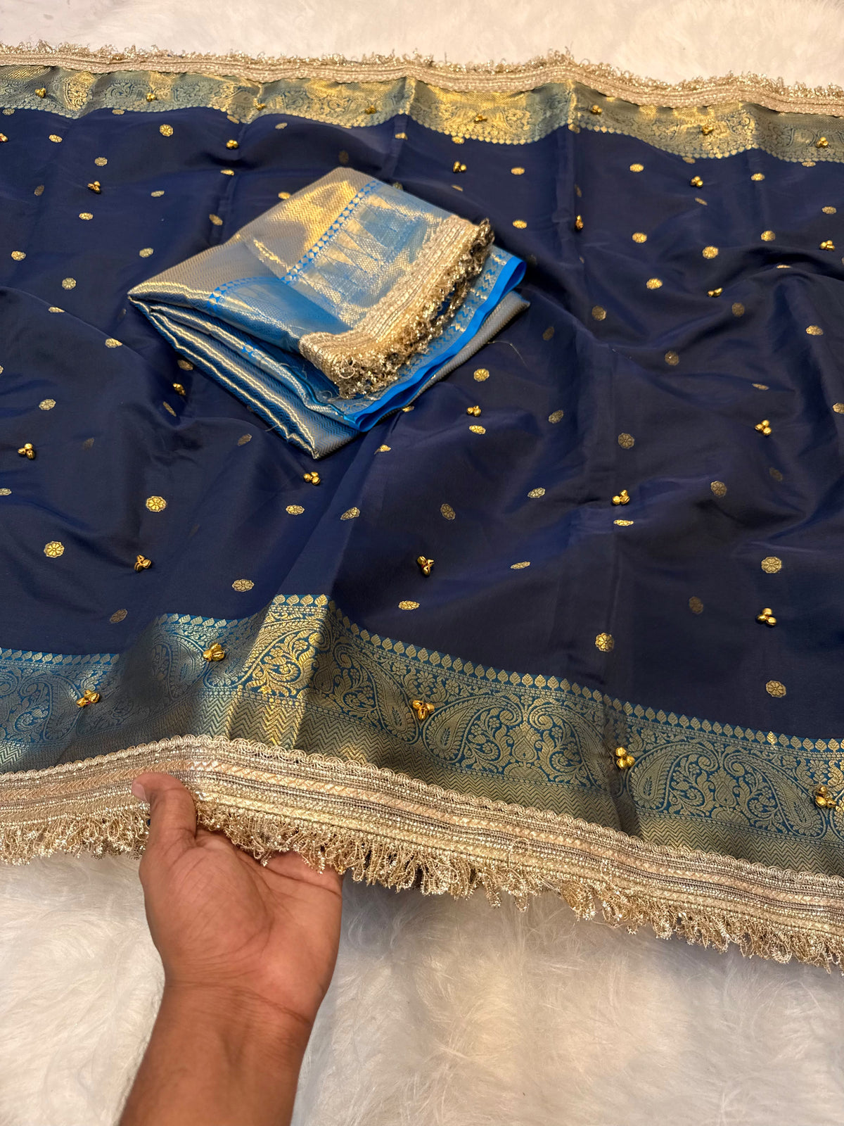 Royal Banarasi Soft Katan Silk Saree with Exquisite Ghungroo Work