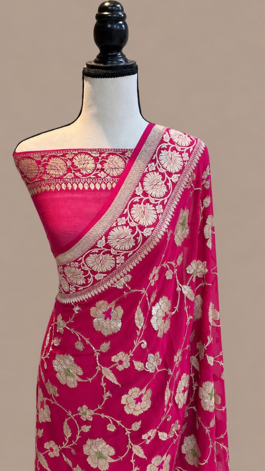 Banarasi Meendar Woven Semi Georgette Silk Saree – Timeless Elegance