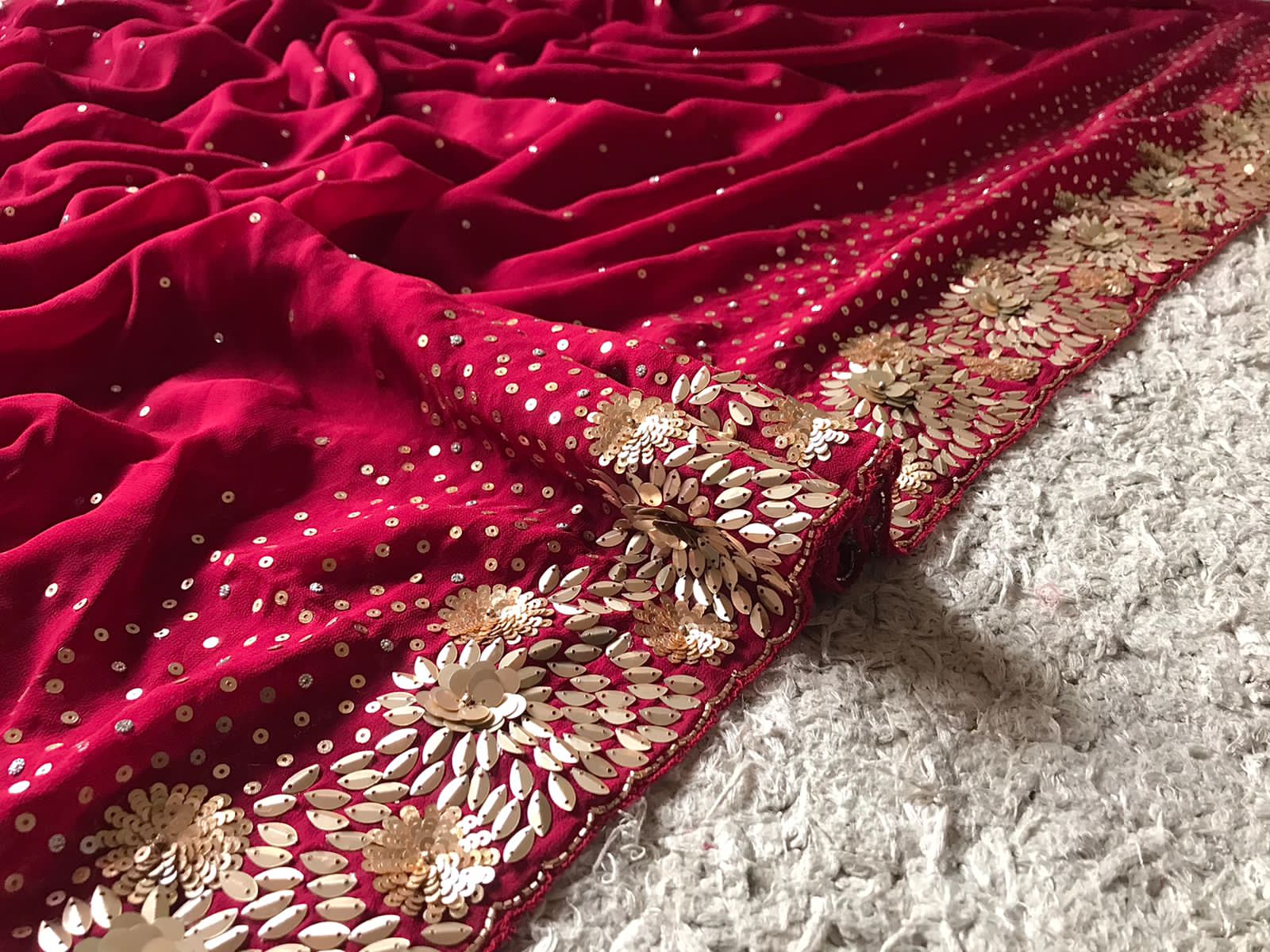 Premium Pure Georgette Silk Handwork Saree