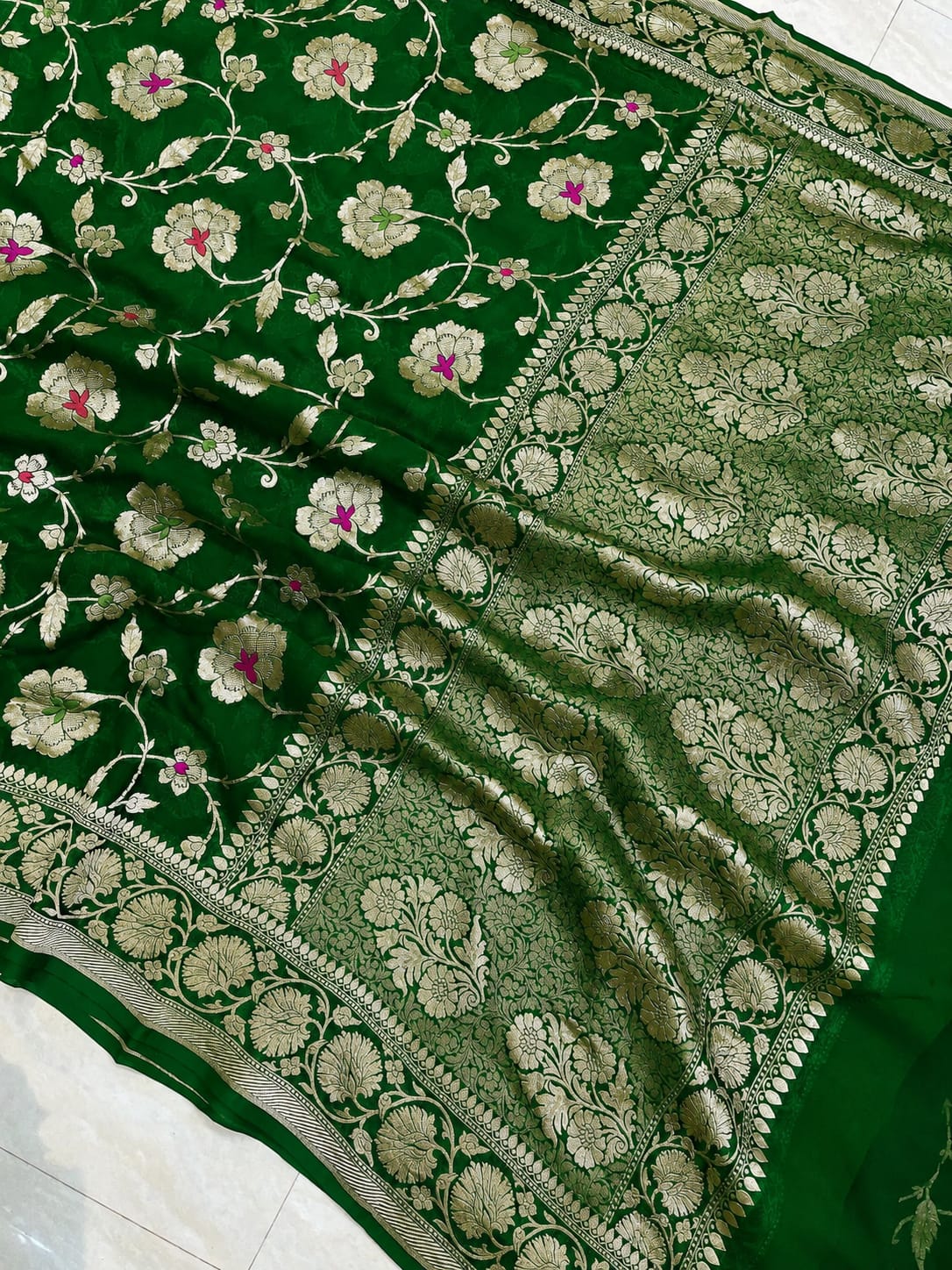 Banarasi Meendar Woven Semi Georgette Silk Saree – Timeless Elegance