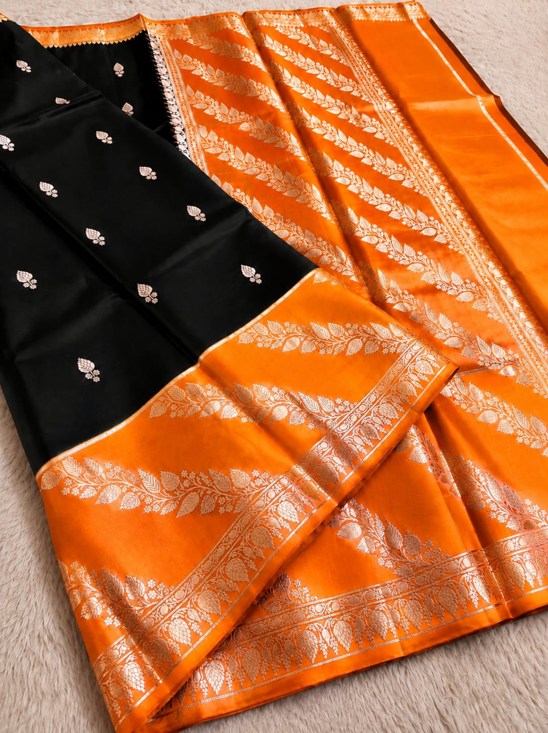 Beautiful Banaras Soft Raw Mango Silk Woven Premium Quality Saree