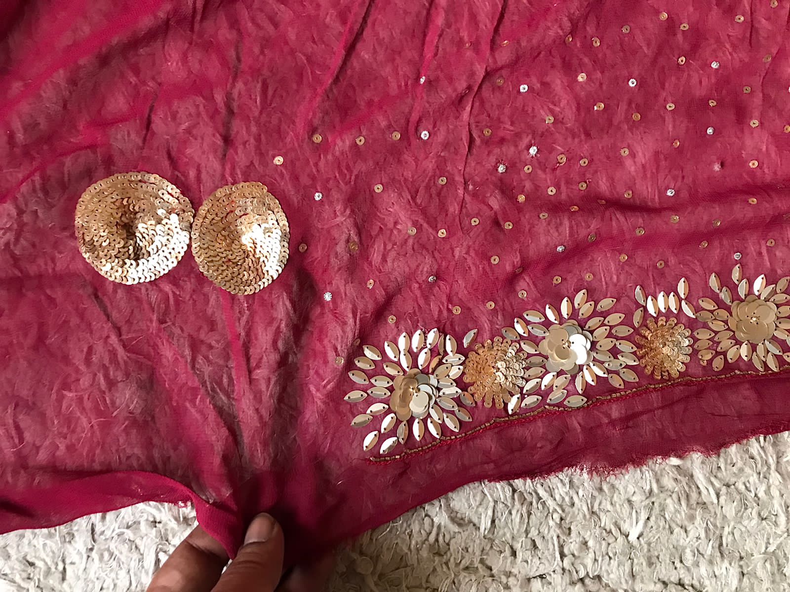 Premium Pure Georgette Silk Handwork Saree