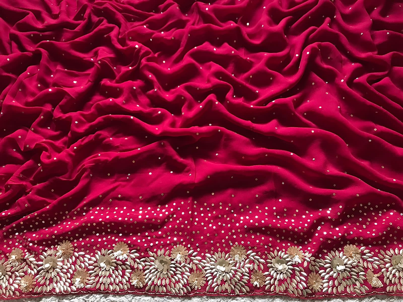 Premium Pure Georgette Silk Handwork Saree