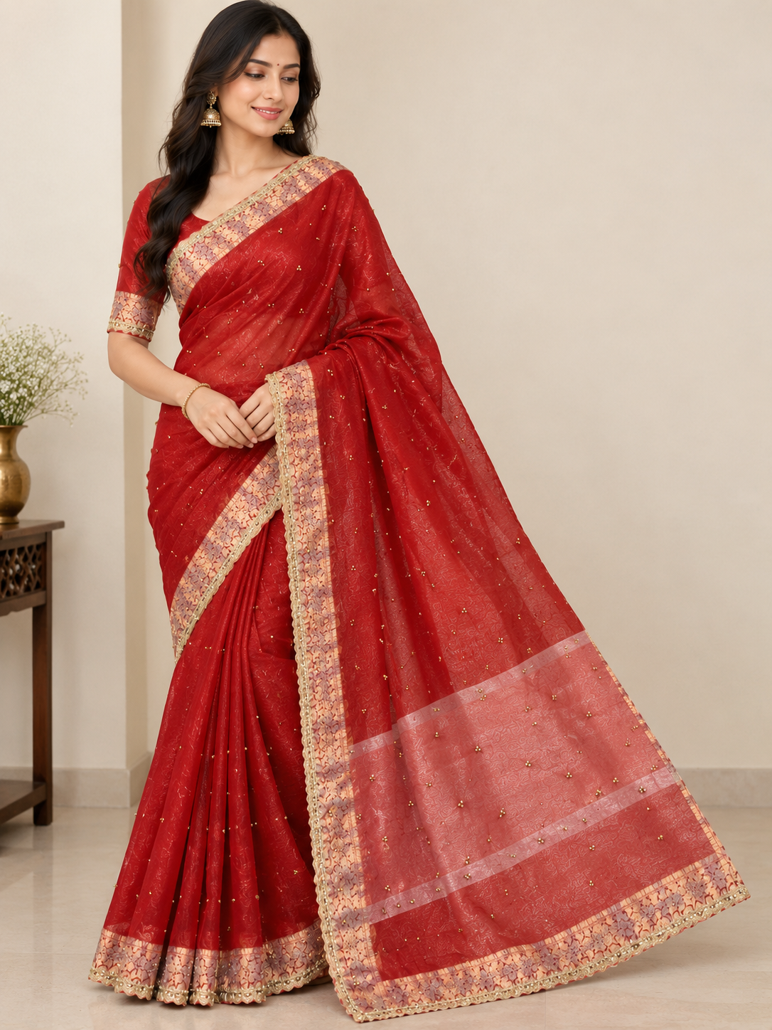 Banarasi Soft Tissue Silk Saree with Ghungroo Work