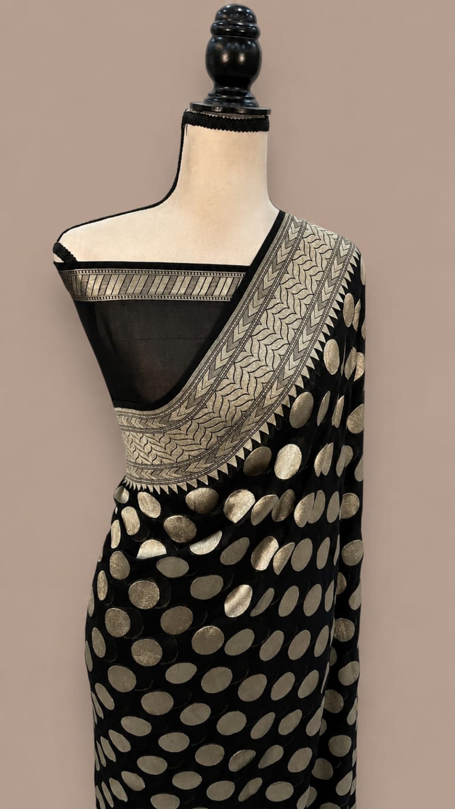 Premium Banarasi Semi Georgette Silk Saree – Elegant Water Zari Weaving