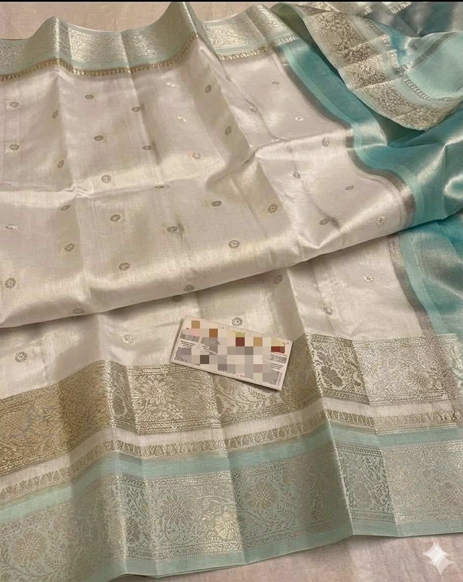Premium Banarasi Raw Mango Silk Saree – Soft & Lightweight