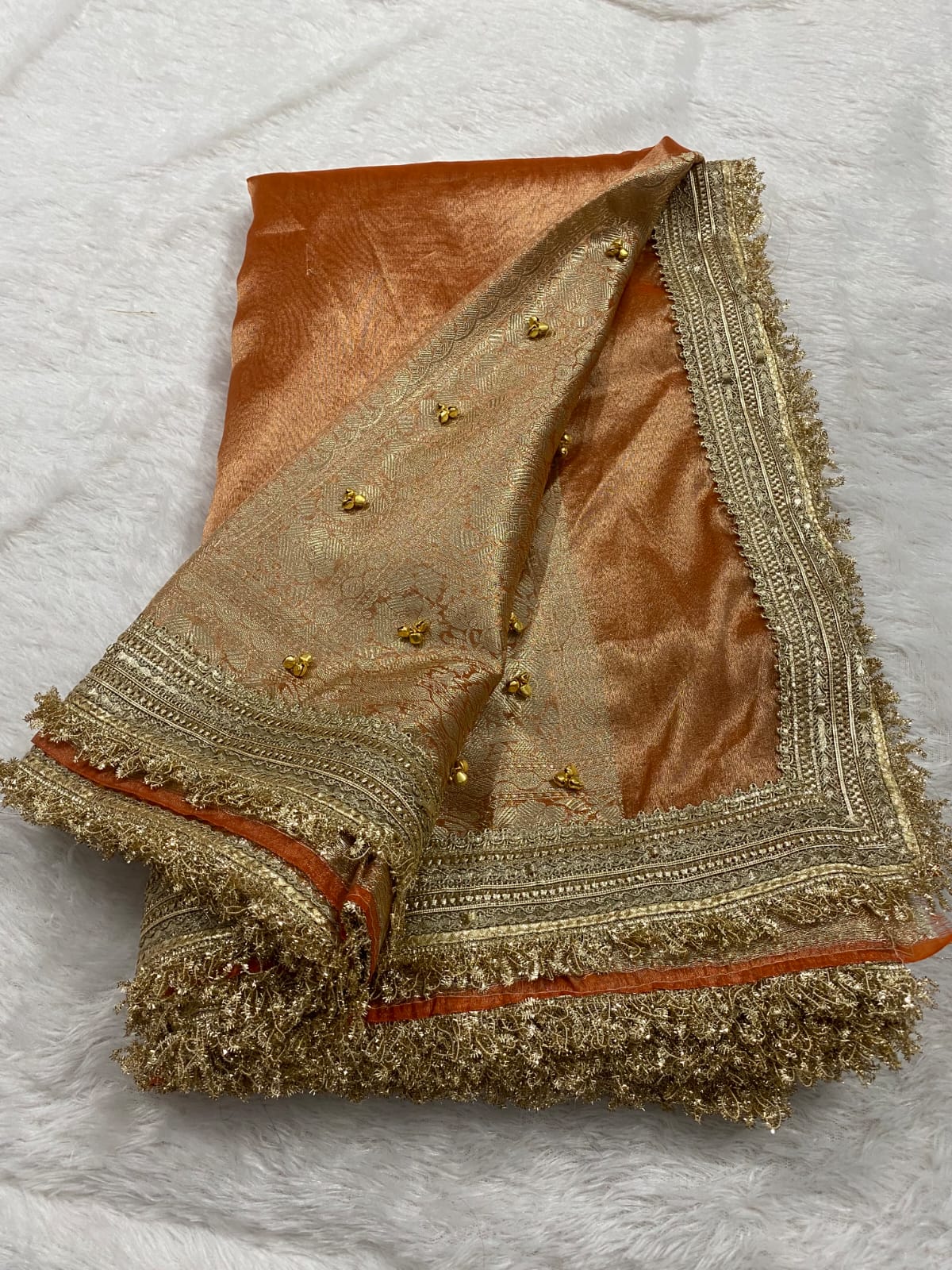 Trending Banarasi Tissue Silk Saree with Elegant Ghungroo Detailing