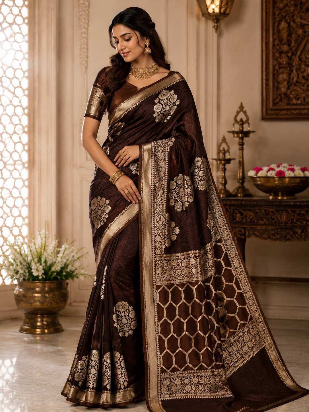 Beautiful Banaras Soft Raw Mango Silk Woven Premium Quality Saree