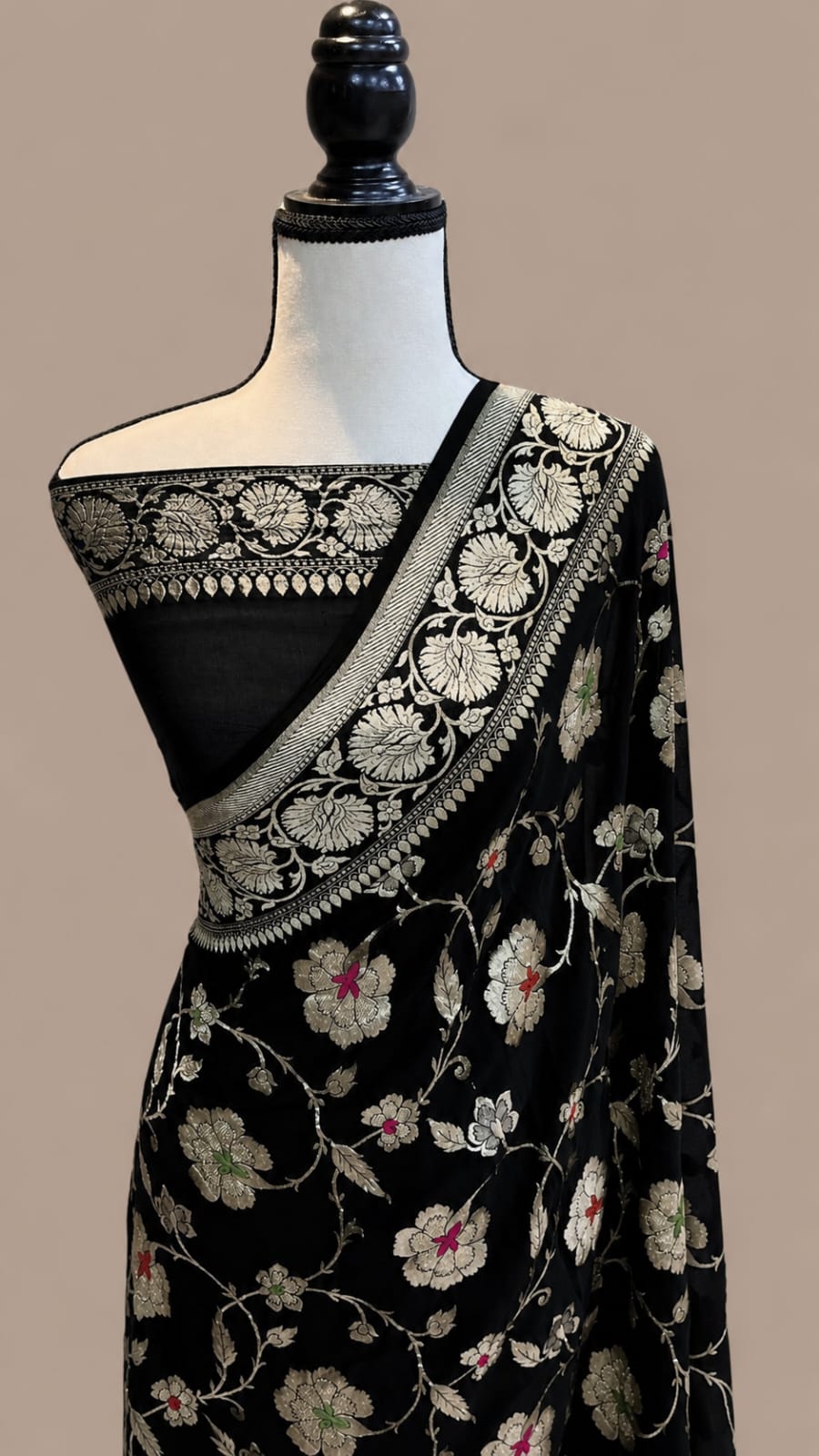 Banarasi Meendar Woven Semi Georgette Silk Saree – Timeless Elegance