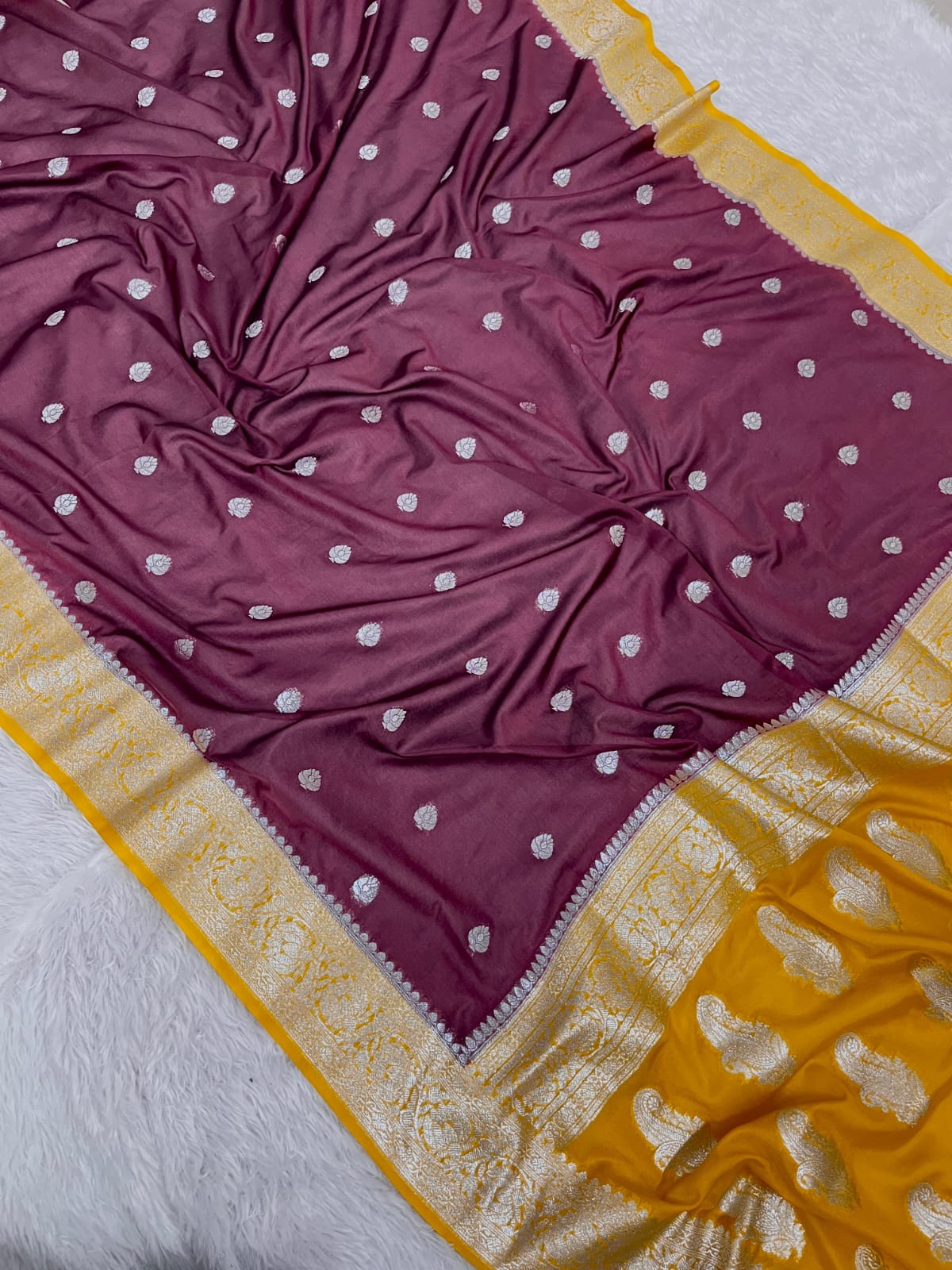 Banarasi Semi Georgette Silk Saree – Premium Silver Zari Woven Elegance