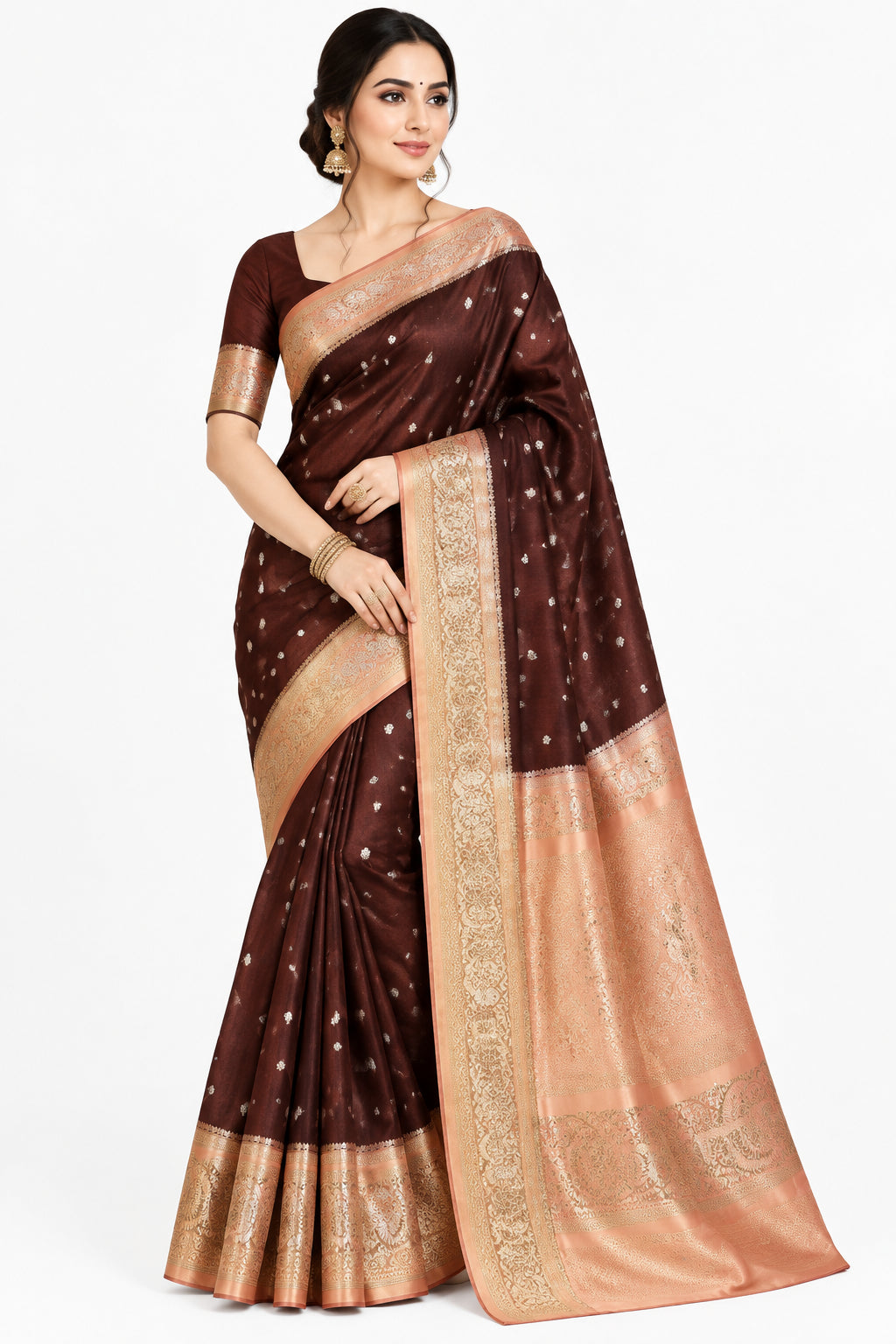Premium Banarasi Raw Mango Silk Saree – Soft & Lightweight