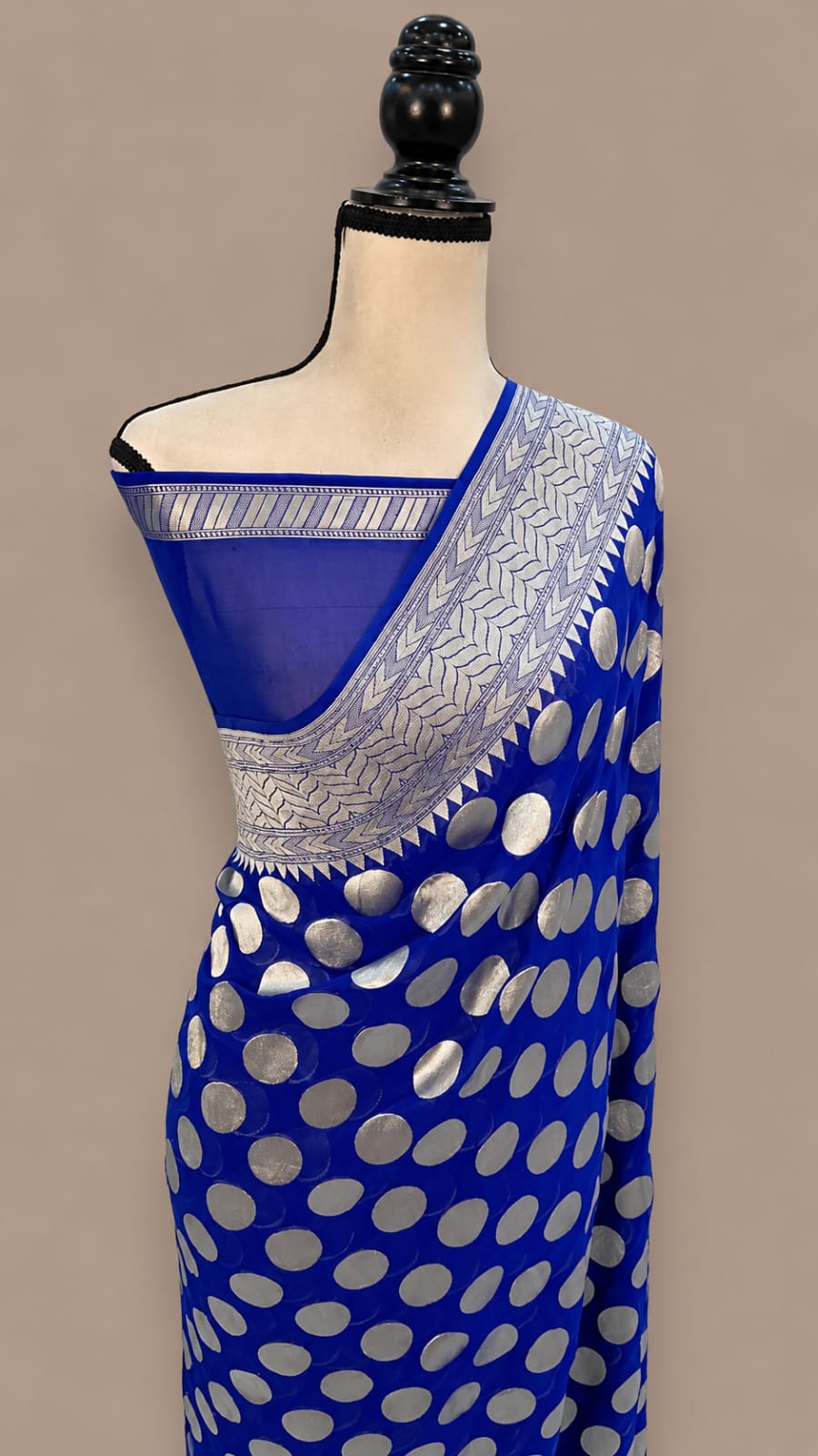 Premium Banarasi Semi Georgette Silk Saree – Elegant Water Zari Weaving