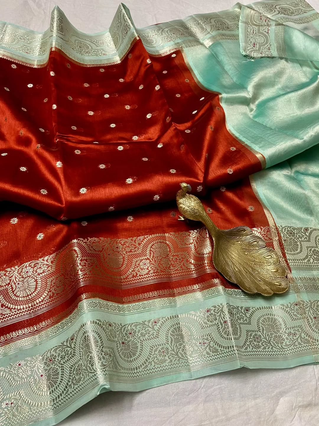Premium Banarasi Raw Mango Silk Saree – Soft & Lightweight