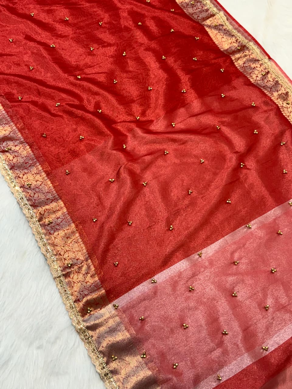 Banarasi Soft Tissue Silk Saree with Ghungroo Work