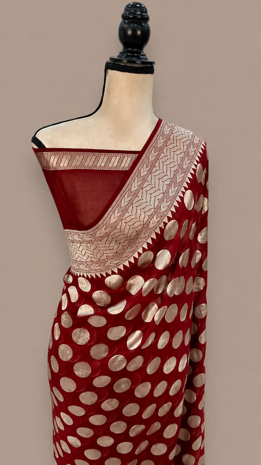 Premium Banarasi Semi Georgette Silk Saree – Elegant Water Zari Weaving