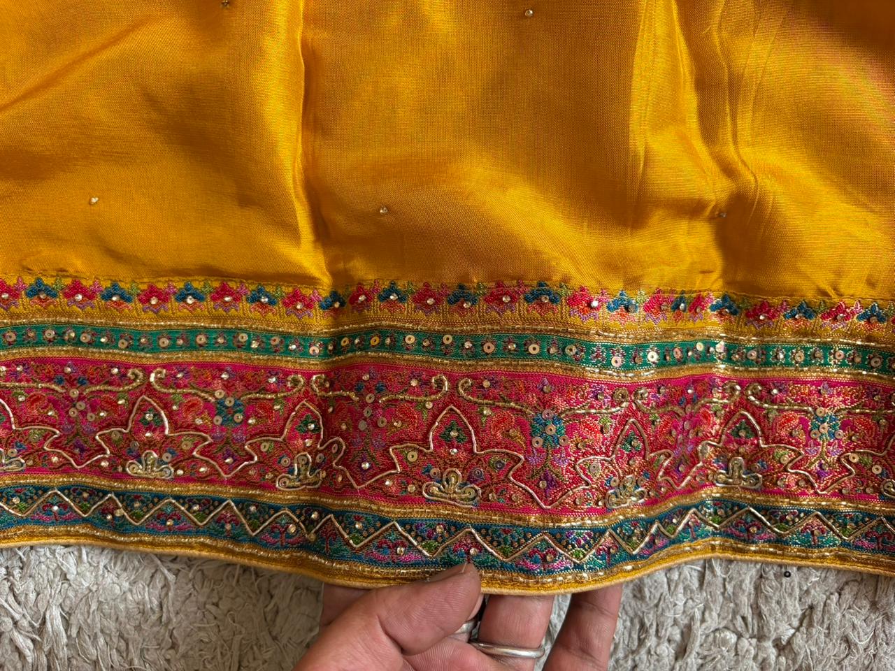 Heritage Kashmiri Pure Kani Silk Saree with Zari Weaving & Zardozi Handwork