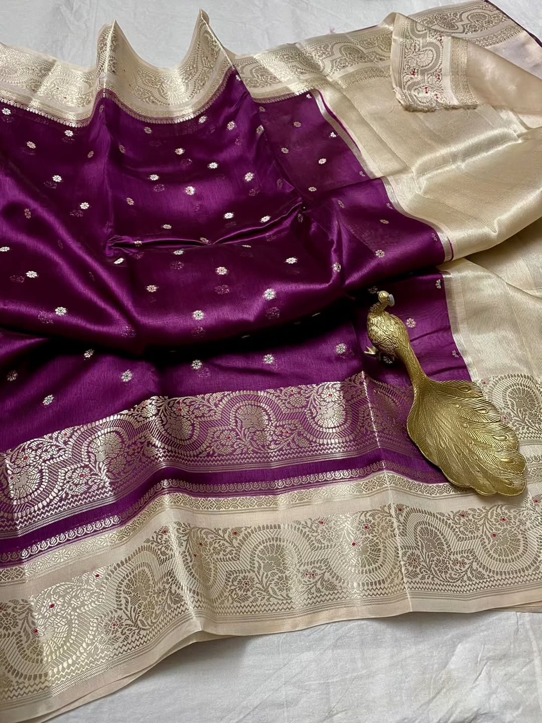 Premium Banarasi Raw Mango Silk Saree – Soft & Lightweight