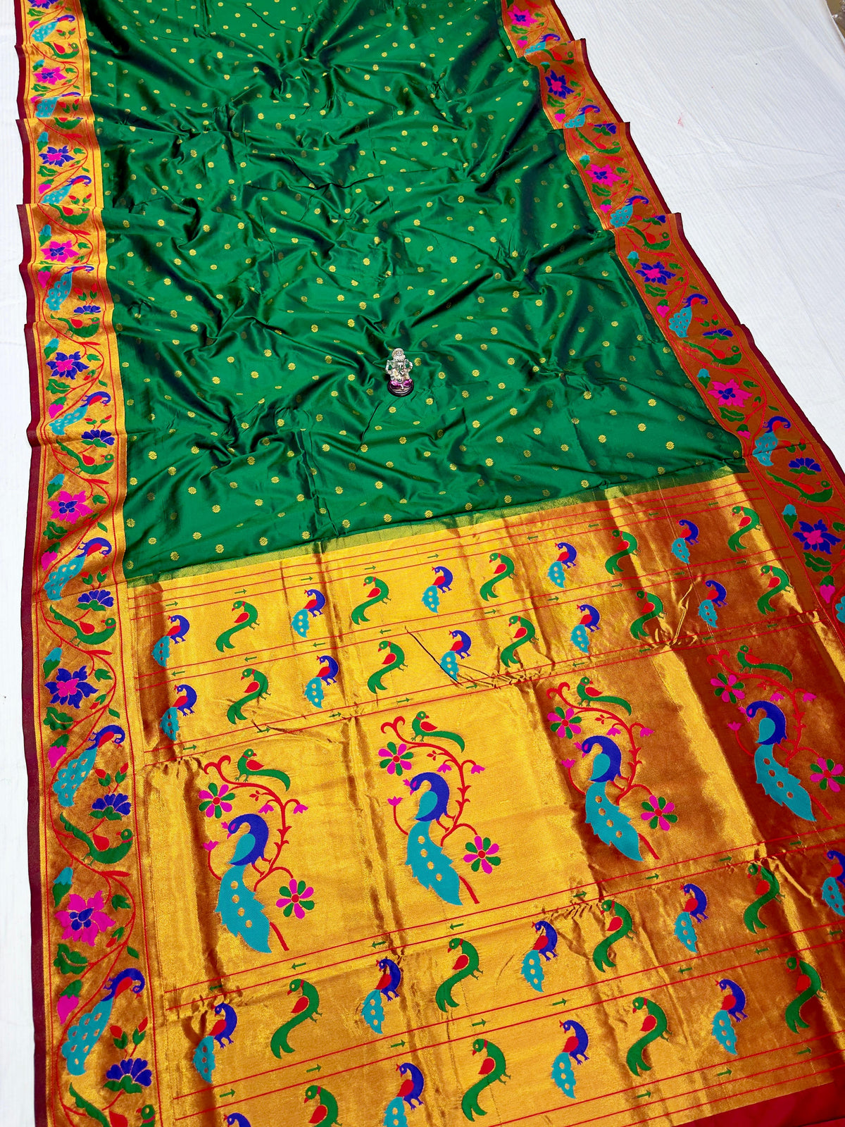 Maharani Pushpaa Paithani – Mor Popat Brocade Silk Saree