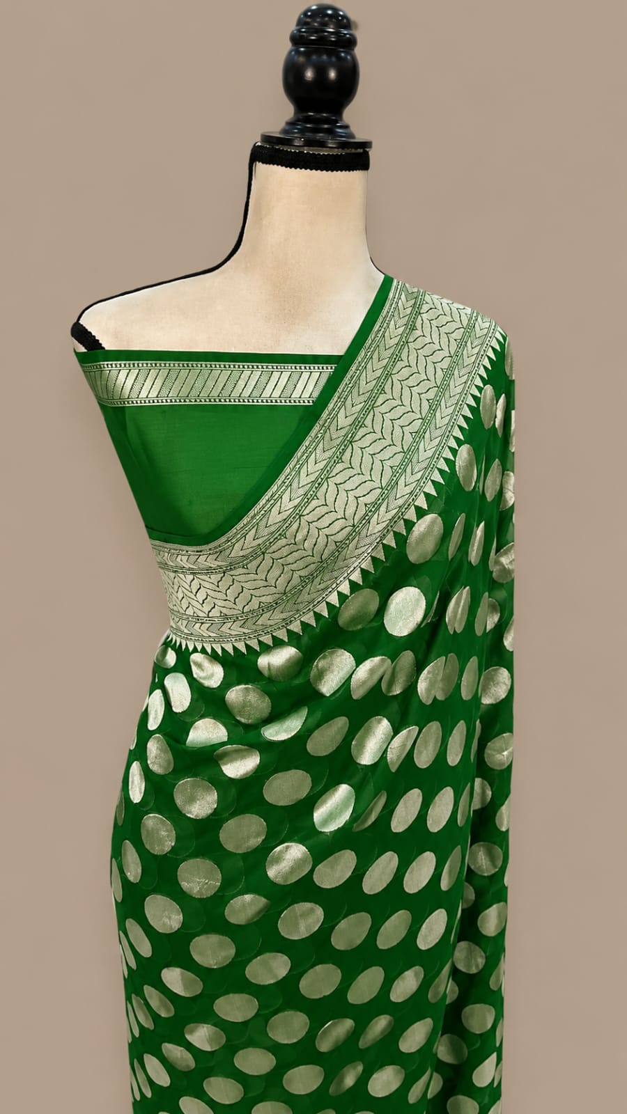 Premium Banarasi Semi Georgette Silk Saree – Elegant Water Zari Weaving