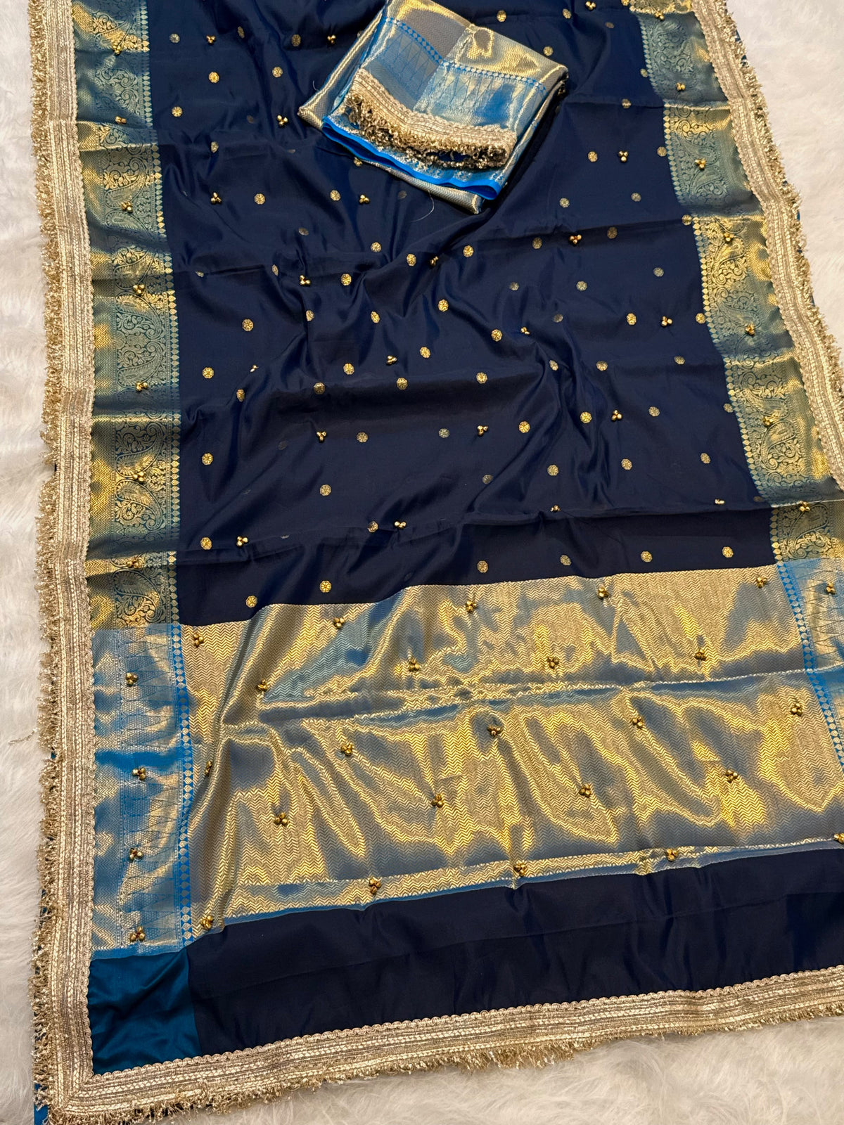 Royal Banarasi Soft Katan Silk Saree with Exquisite Ghungroo Work