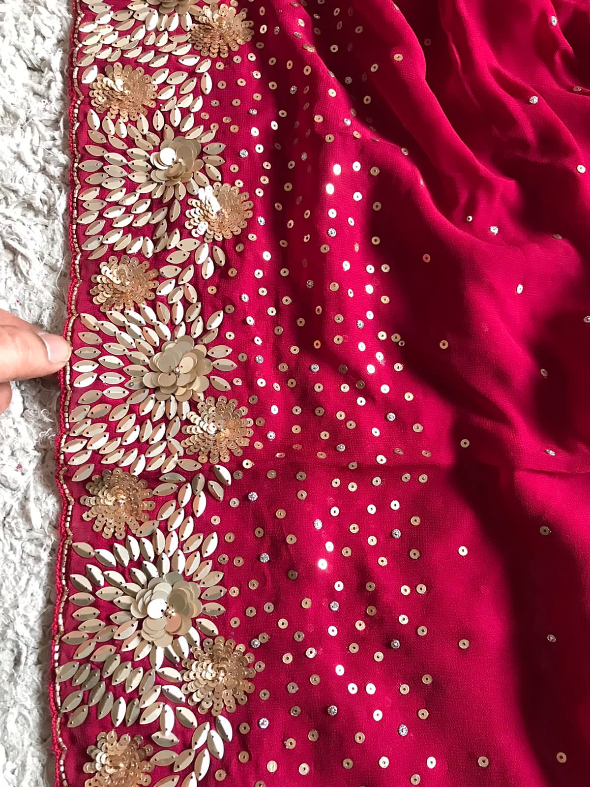 Premium Pure Georgette Silk Handwork Saree