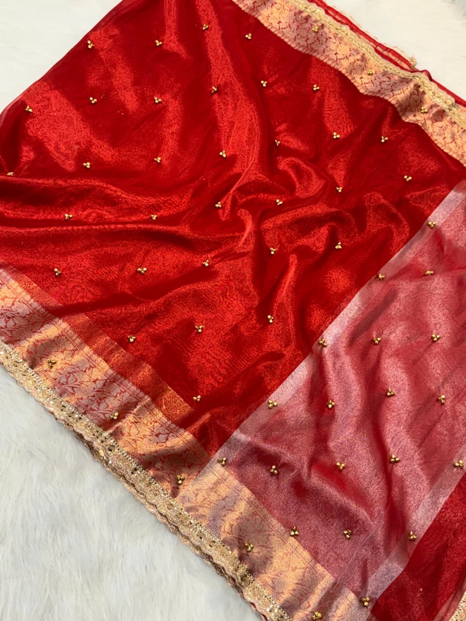 Banarasi Soft Tissue Silk Saree with Ghungroo Work