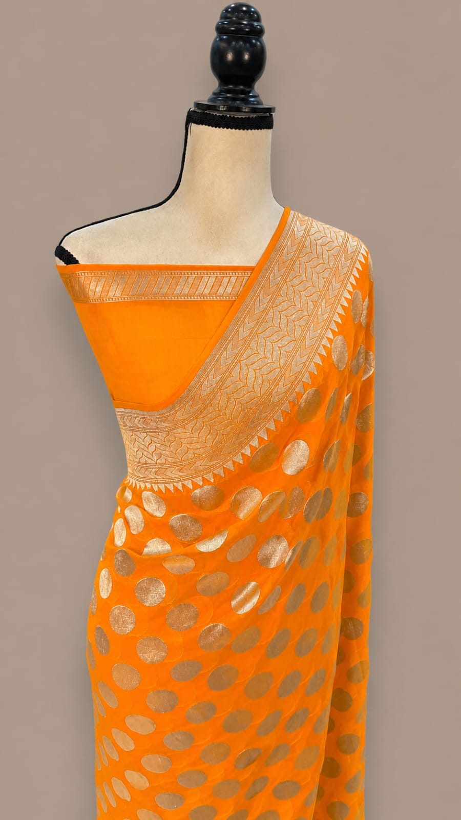 Premium Banarasi Semi Georgette Silk Saree – Elegant Water Zari Weaving