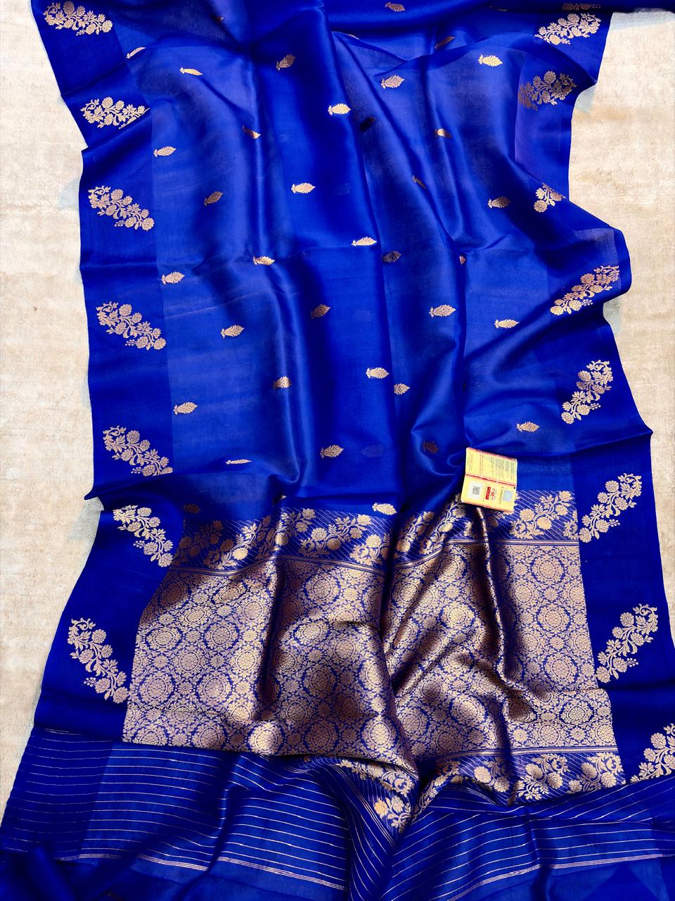 Banarasi Pure Kora Silk Handloom Kadhuwa Woven Saree