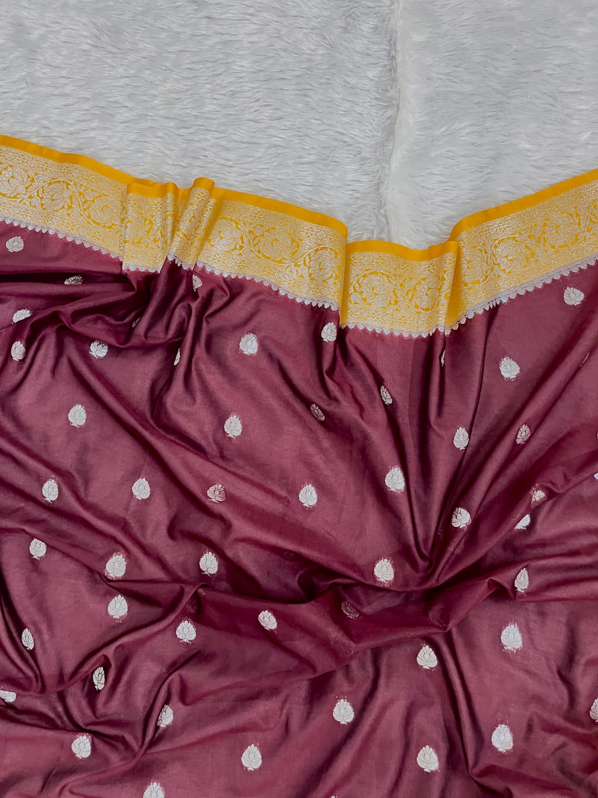 Banarasi Semi Georgette Silk Saree – Premium Silver Zari Woven Elegance