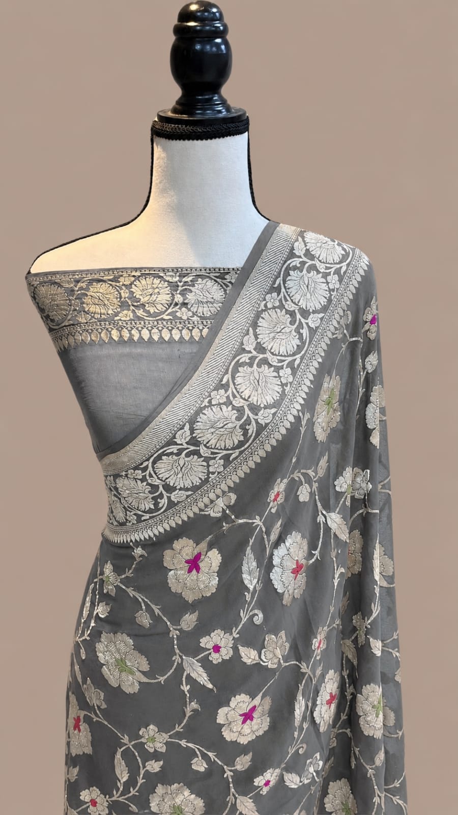 Banarasi Meendar Woven Semi Georgette Silk Saree – Timeless Elegance