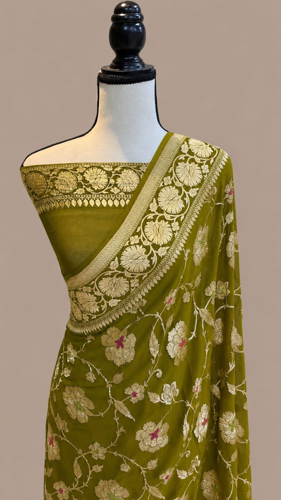 Banarasi Meendar Woven Semi Georgette Silk Saree – Timeless Elegance