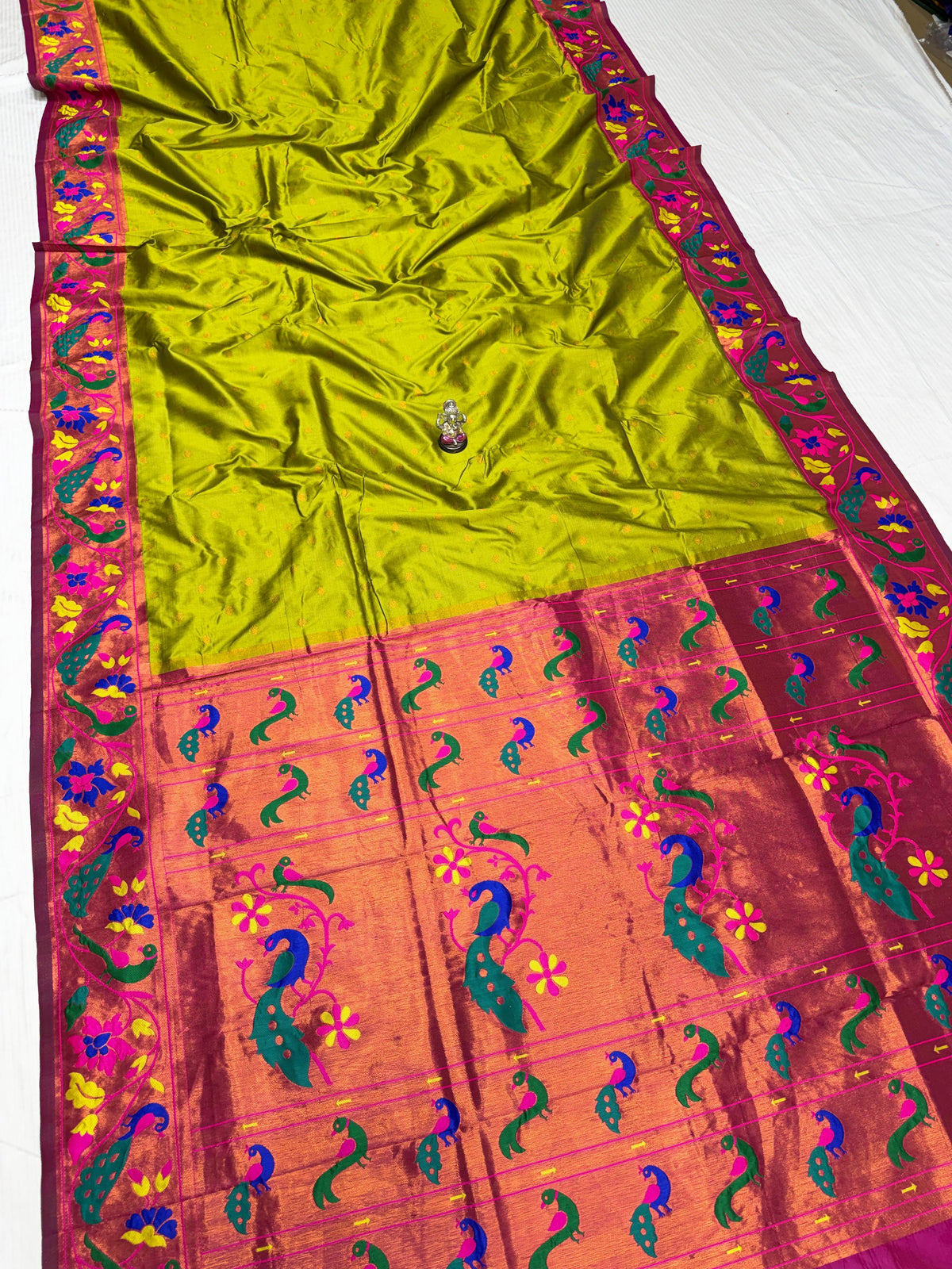 Maharani Pushpaa Paithani – Mor Popat Brocade Silk Saree
