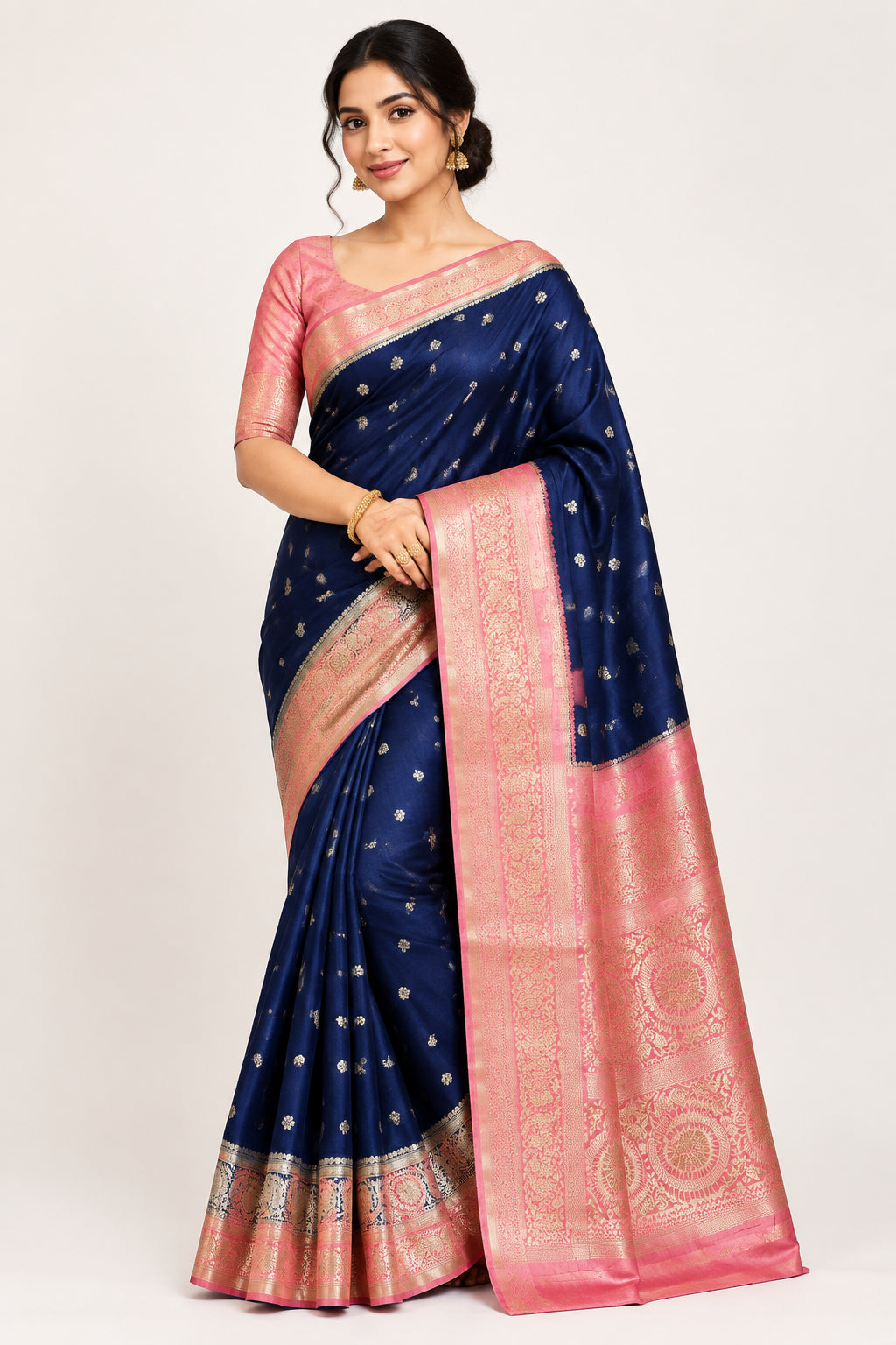 Premium Banarasi Raw Mango Silk Saree – Soft & Lightweight
