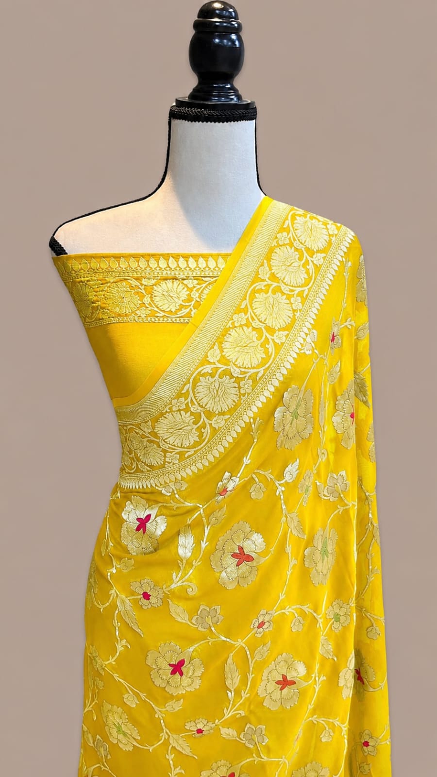 Banarasi Meendar Woven Semi Georgette Silk Saree – Timeless Elegance