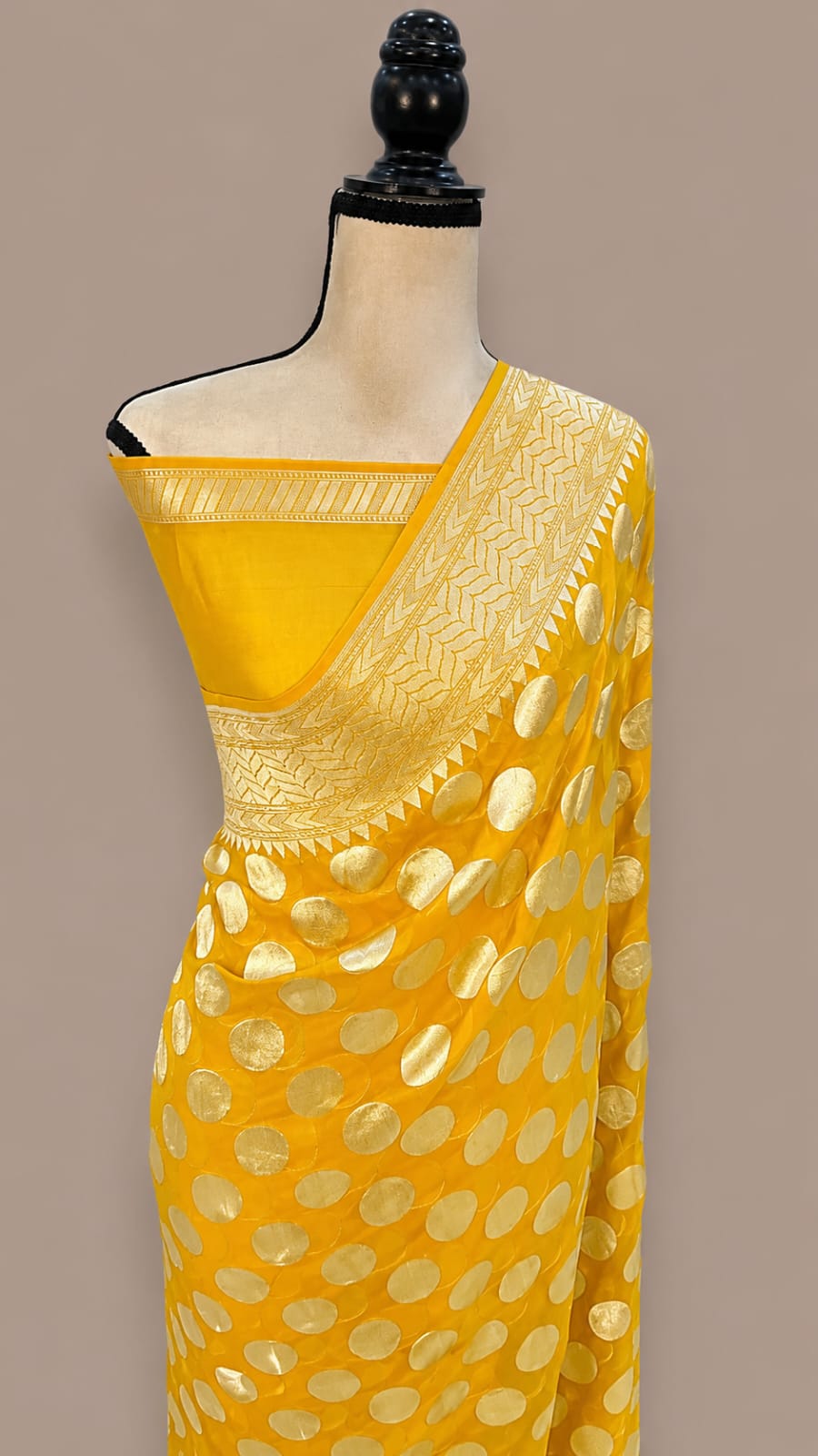 Premium Banarasi Semi Georgette Silk Saree – Elegant Water Zari Weaving