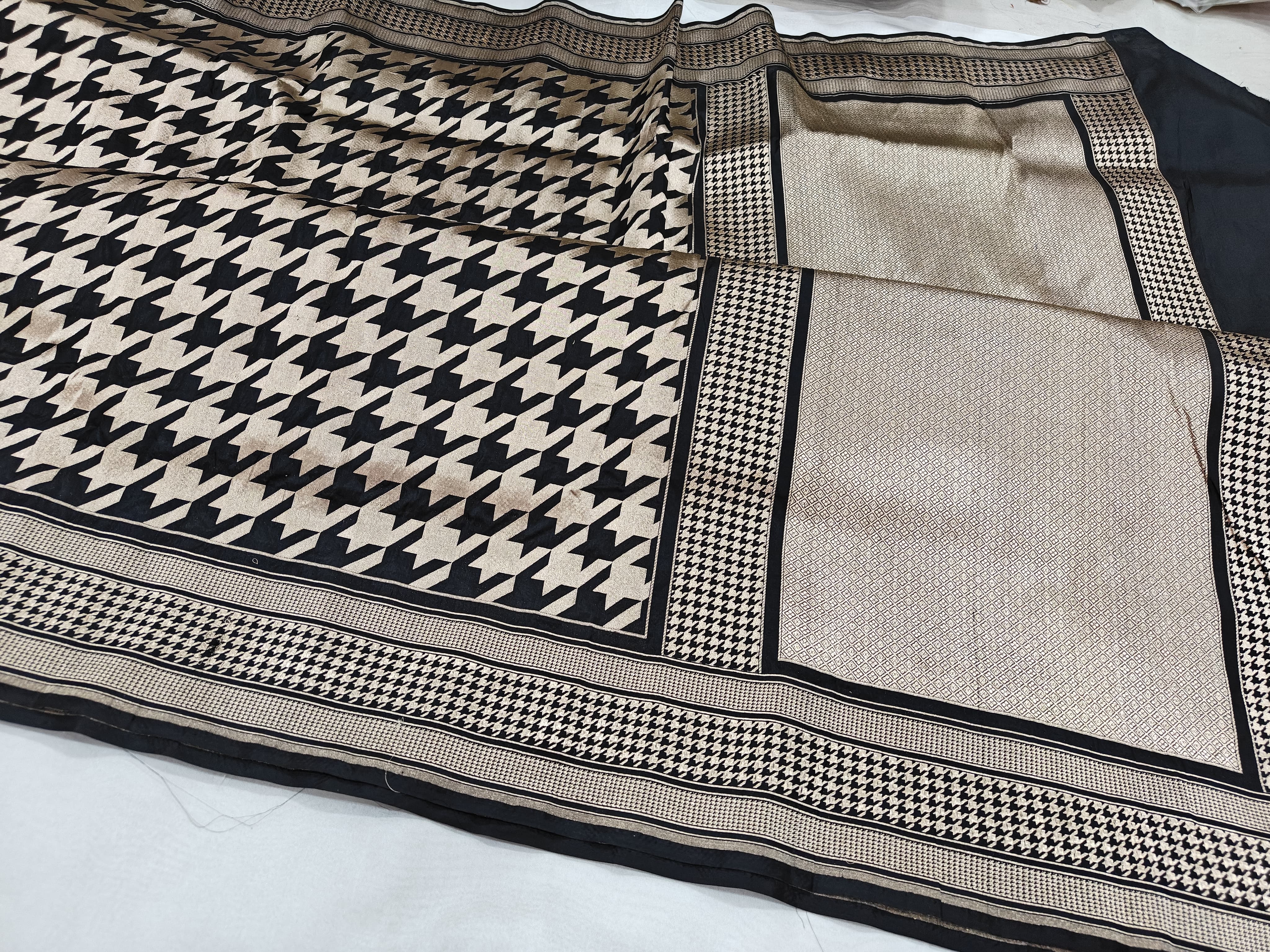 Black Pure Katan Silk Woven Designer Saree