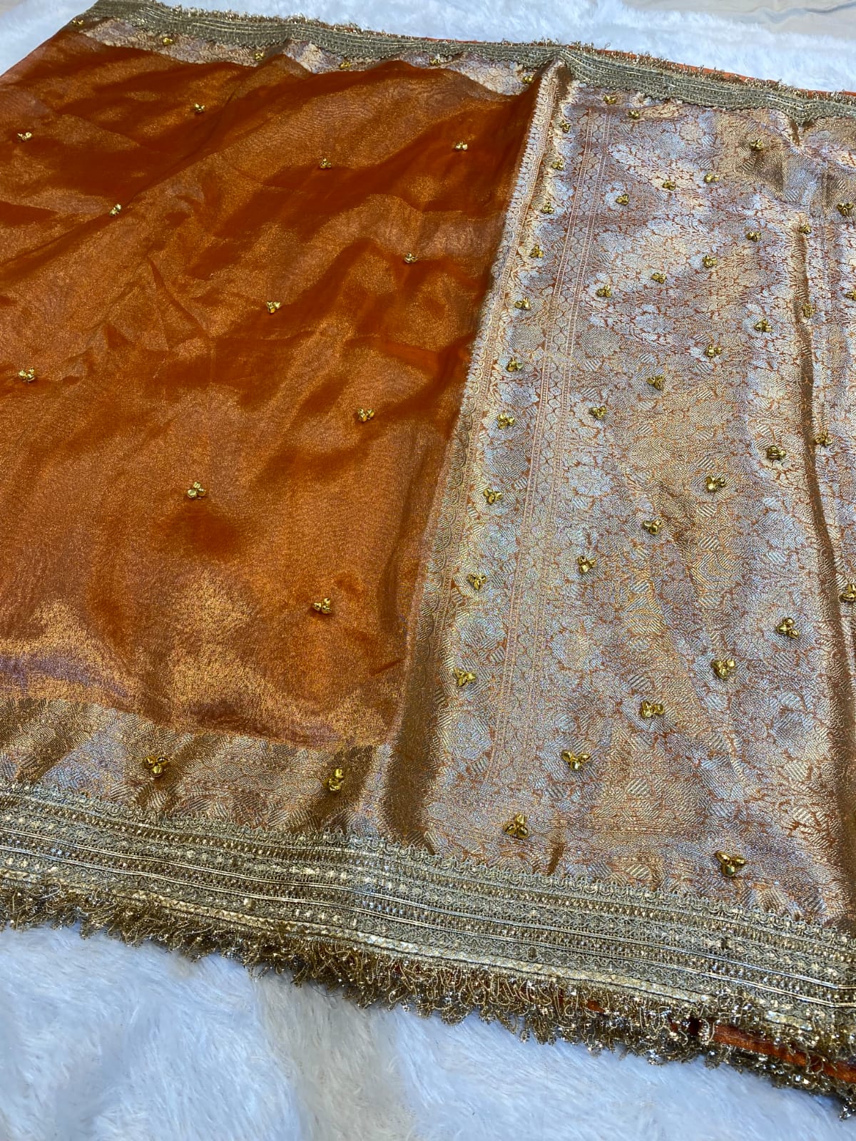 Trending Banarasi Tissue Silk Saree with Elegant Ghungroo Detailing
