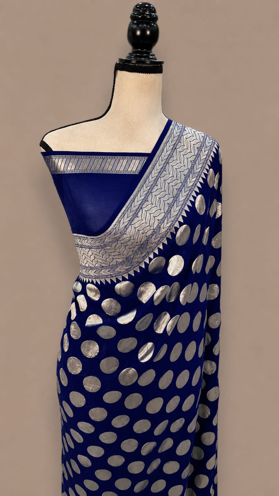 Premium Banarasi Semi Georgette Silk Saree – Elegant Water Zari Weaving