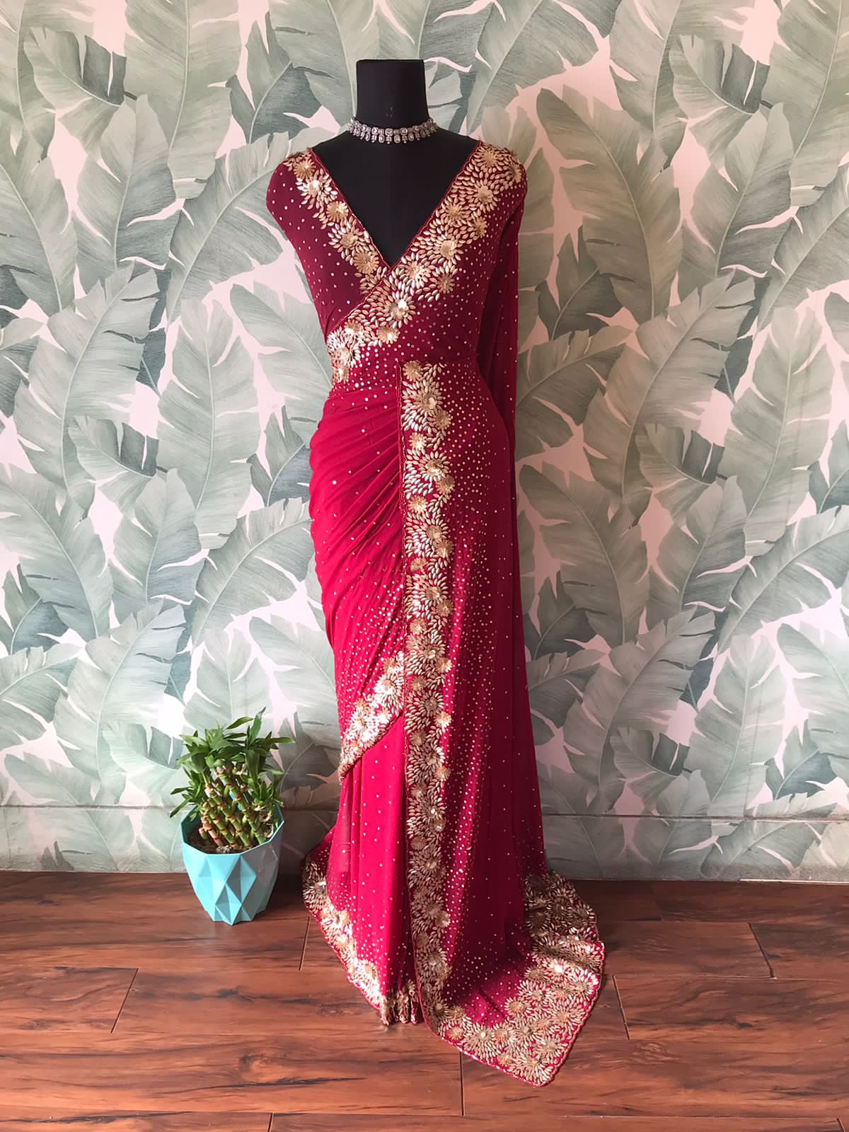 Premium Pure Georgette Silk Handwork Saree