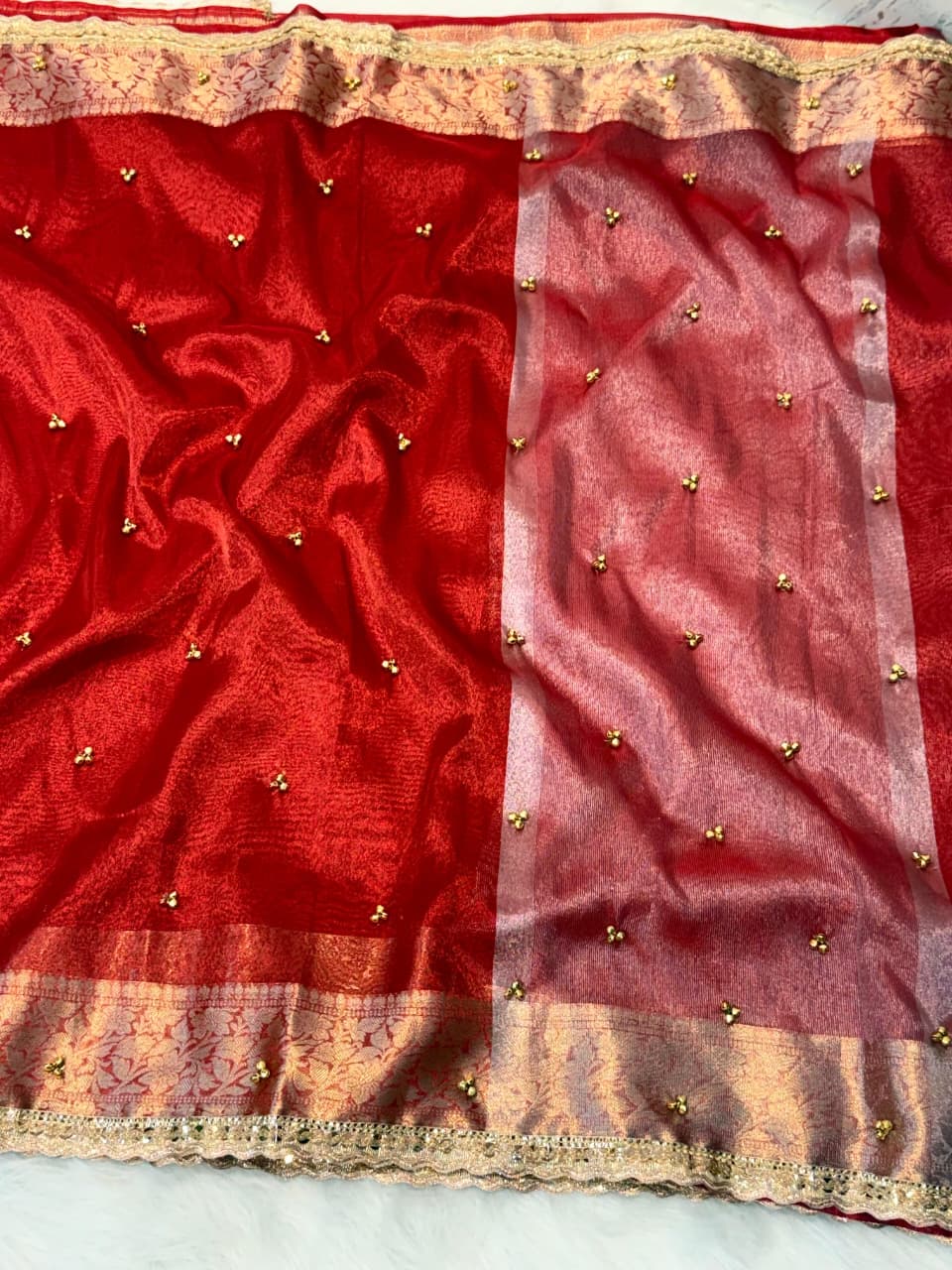 Banarasi Soft Tissue Silk Saree with Ghungroo Work