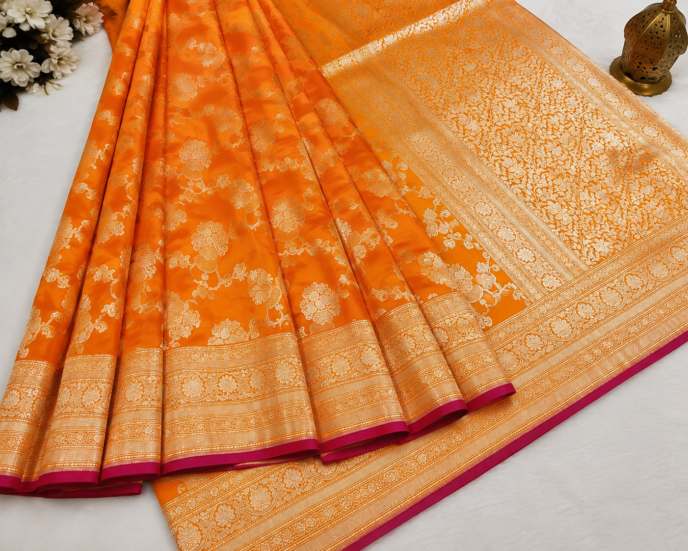 BEAUTIFUL PREMIUM MEENAKARI KATAN SILK BANARASI SAREE WITH INTRICATE ZARI WEAVING