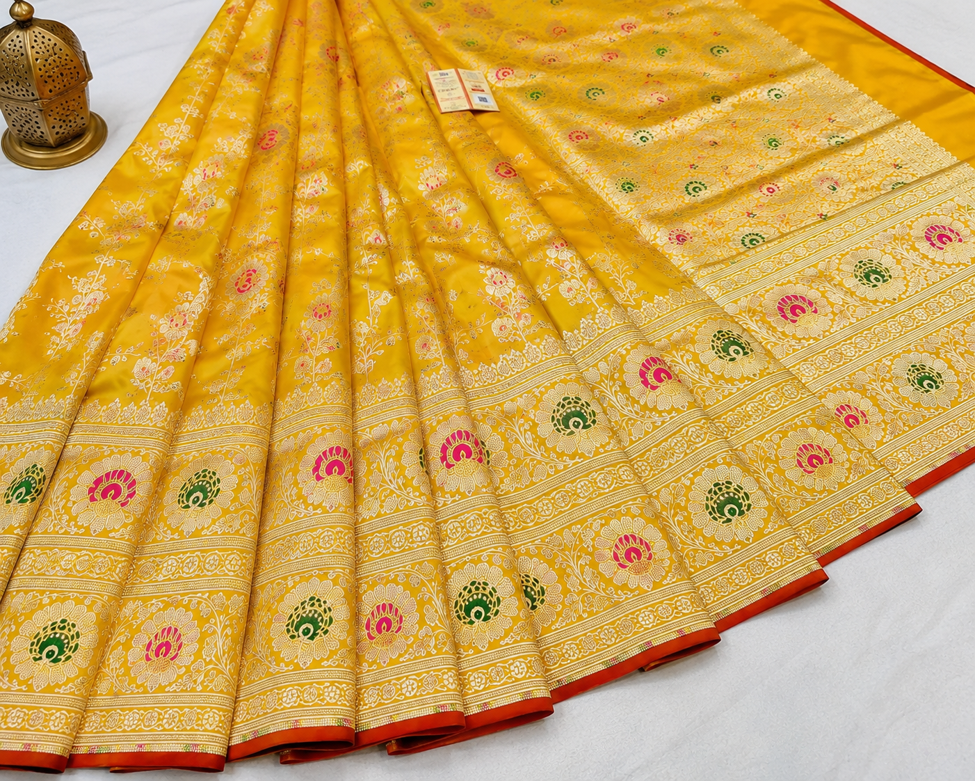 BEAUTIFUL PREMIUM MEENAKARI KATAN SILK BANARASI SAREE WITH INTRICATE ZARI WEAVING