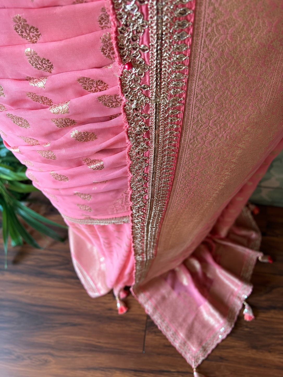Premium Pure Banarasi Khaddi Georgette Silk Saree Embellished With Zari Weaving Jaal