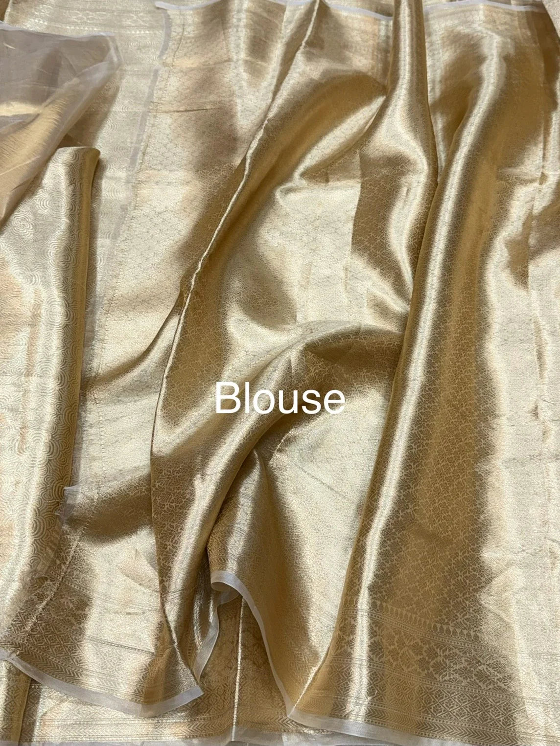 Gold Banarasi Pure Tissue Brocade Silk Saree