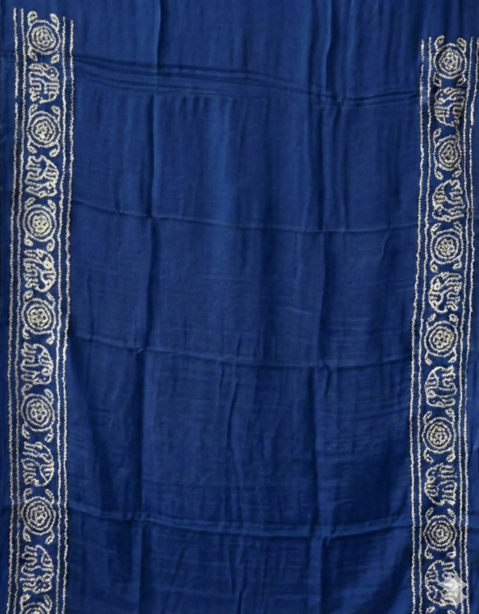 Royal Blue & Black Heritage Bandhani in Pure Gajji Silk