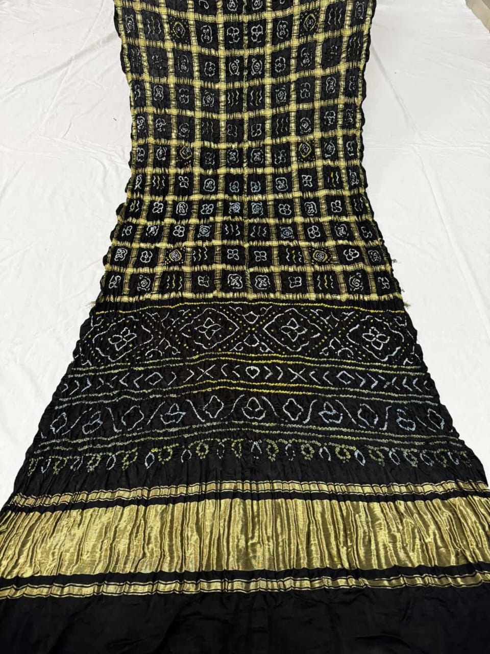 Midnight Elegance – Black Gadhchola Saree in Pure Gajji Silk